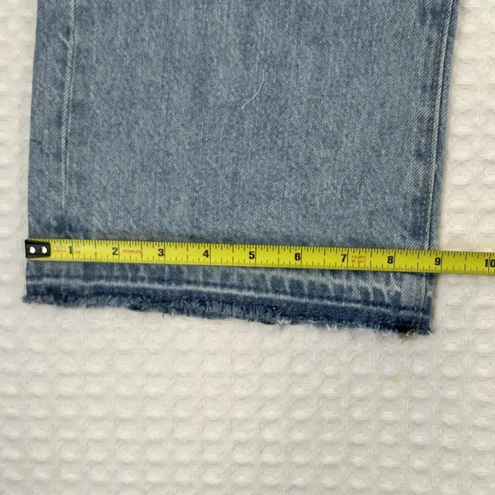 Old Navy Girls 10 High Rise Baggy Wide Leg Jeans NWT Ripped Raw Hem
